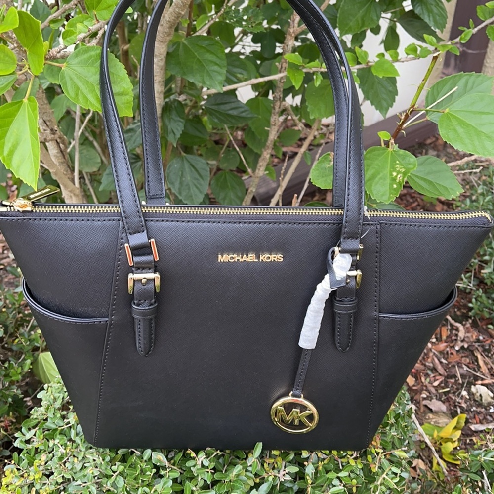 Michael Kors Large Charlotte Top Zip Leather Tote - Picture 7 of 16
